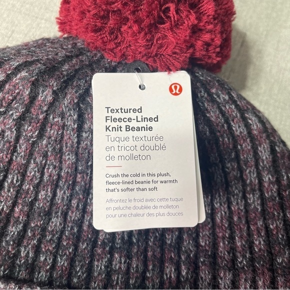 Lululemon Textured Fleece Lined Knit Beanie Winter Hat Nwt